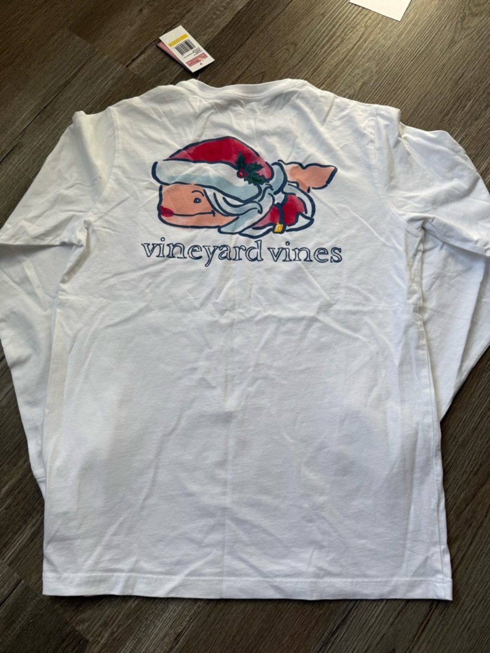 Vineyard Vines Christmas Mrs Claus Santa  Long-Sleeve Pocket Tshirt Kids Size M